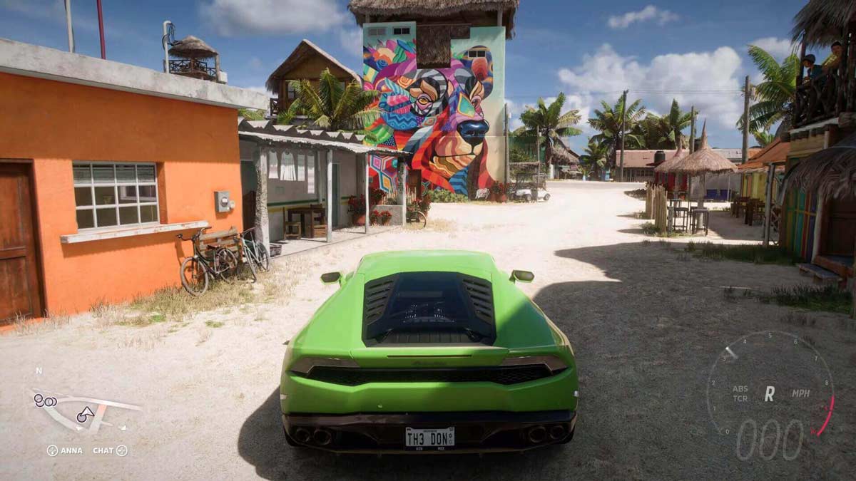 Schermata di gioco Forza Horizon 5 con Lamborghini Huracan LP610-4